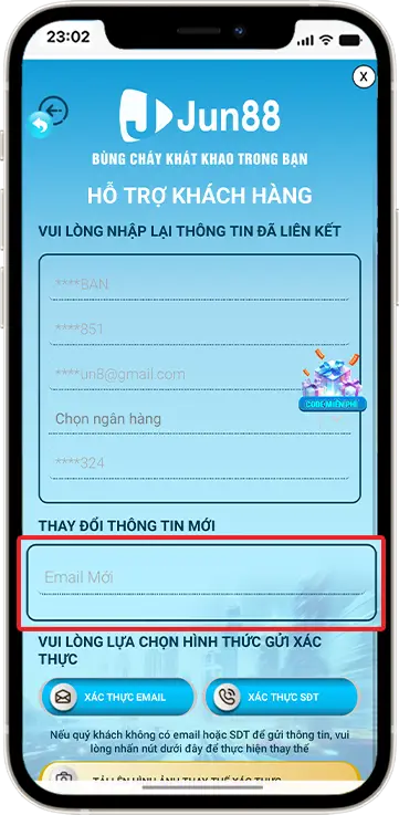 Bước 3: Nhập Thông Tin Sau Đó Chọn Hình Thức Xác Thực Qua Email